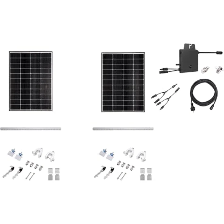 Yard Force Balkonkraftwerk LX SP170D, Komplett-Set mit WLAN-Modul und zwei witterungsbeständigen Solarmodulen – Bild 1