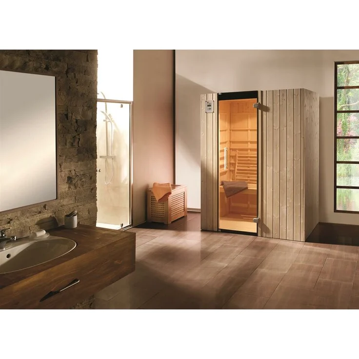 WEKA Infrarotkabine RANUA 2, 138x98x190 cm, 2770 W, naturbelassen – Bild 1
