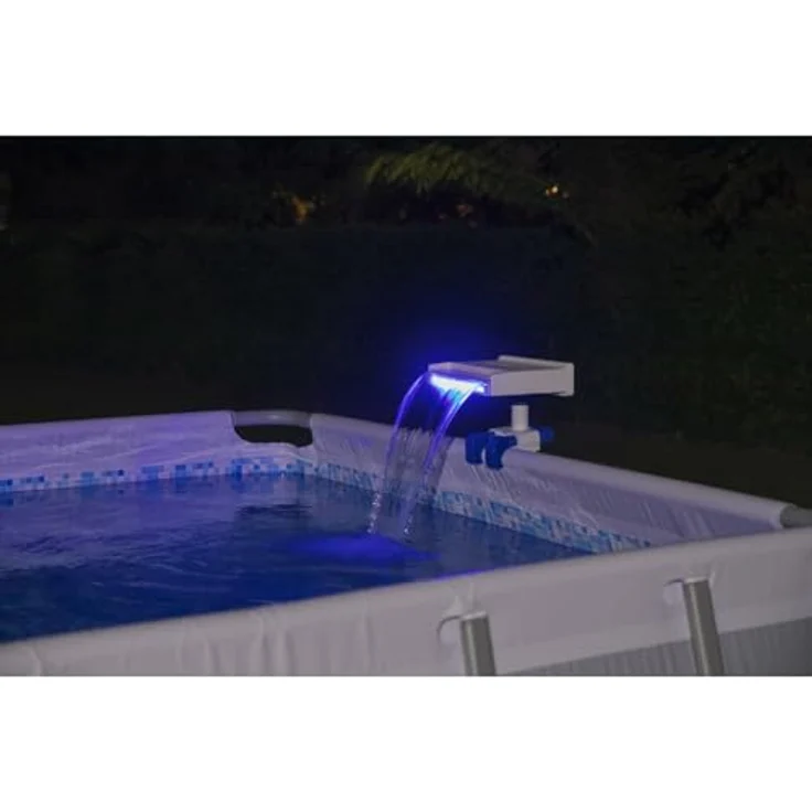 Bestway LED-Wasserfall für Stahlrahmenpools, mit 8 Beleuchtungsmodi, IP67 wasserdicht, Betrieb mit 3 AA-Batterien, automatischer Abschaltfunktion – Bild 7