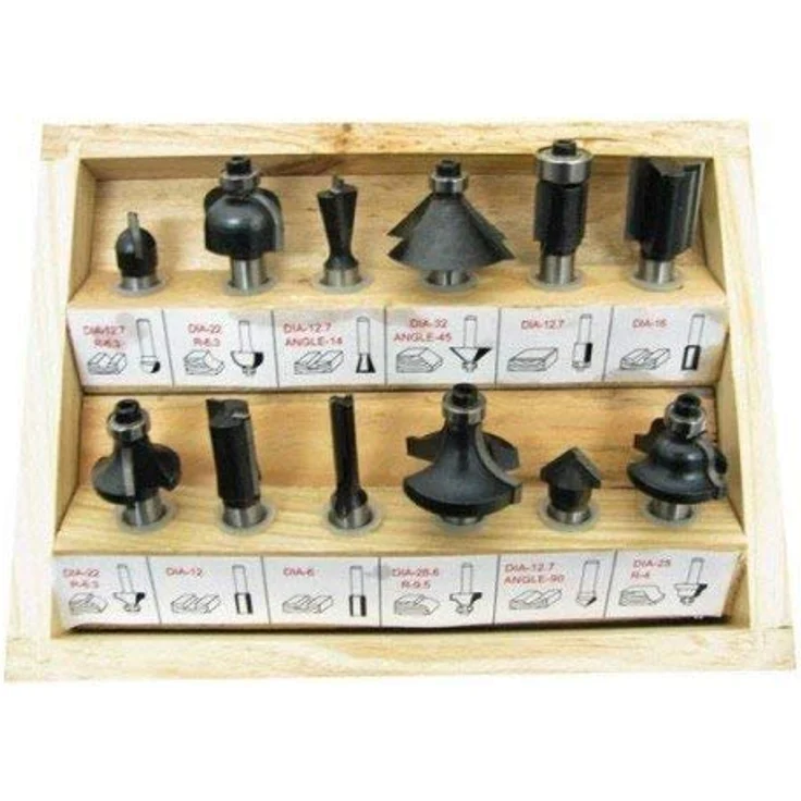 Holzfräser Fräsersatz Oberfräser Set 12 teilig HM 8mm – Bild 3