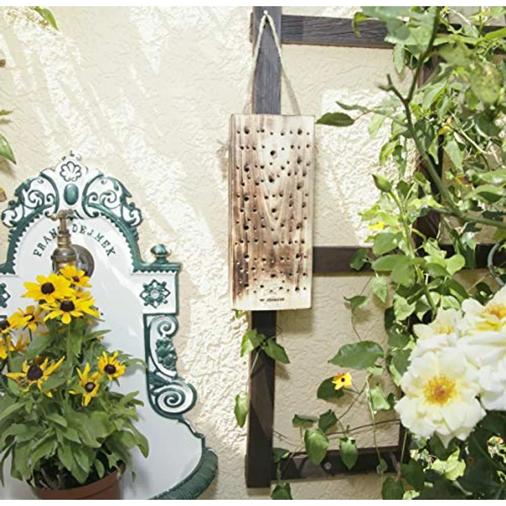 Windhager Wildbienennistholz, Nisthilfe Brutplatz Nistplatz, aus Massivholz, inklusive Schnur zum Aufhängen, braun, 8 x 12,5 x 30 cm, 06995 – Bild 3