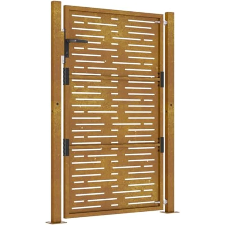 vidaXL Gartentor aus Cortenstahl, Rostig, 105 x 155 cm, Abschließbar – Bild 6
