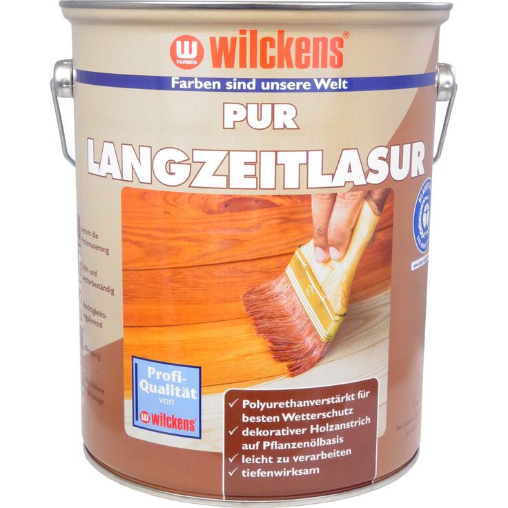 Wilckens Langzeitlasur 'Pur', Kieferfarben, 5 l, licht- und wetterbeständig, wasserabweisend, lösemittelarm