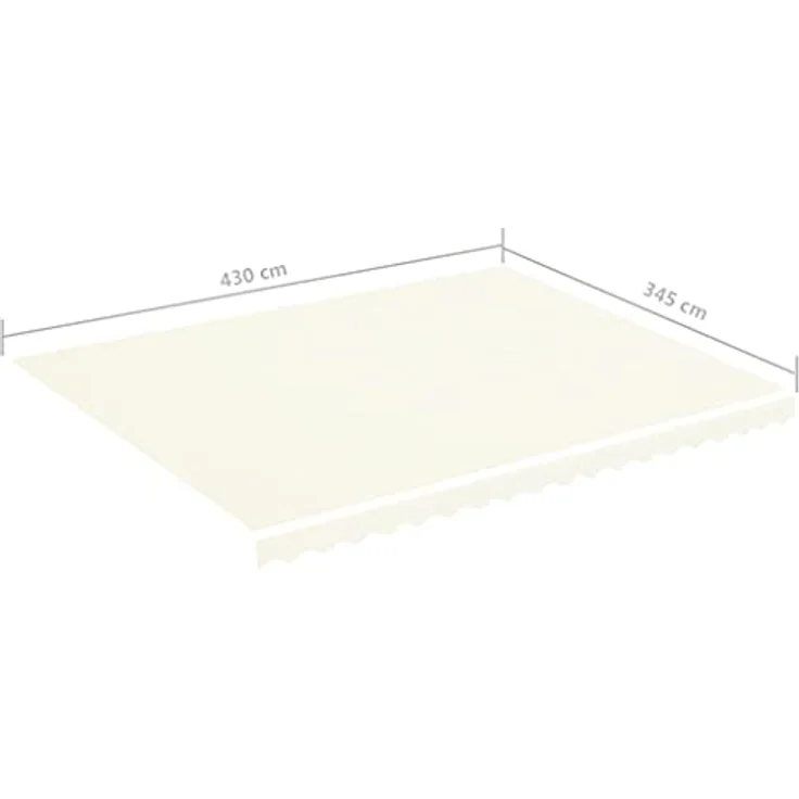 DELUKE® Markisenbespannung Markisenstoff Wasserabweisend Reißfest | Creme, für 450x350cm Rahmen | Hoher UV-Schutz & strapazierfähiges Polyester-Gewebe – Bild 2