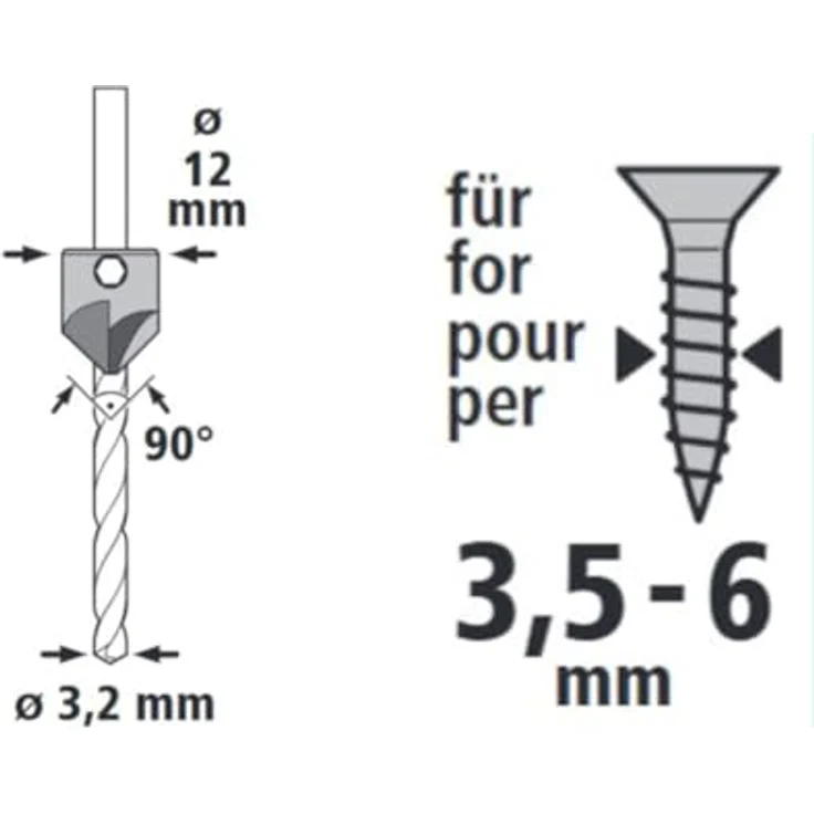 1 Vorbohrer mit Senker ø3,2x12mm – Bild 5