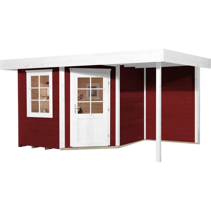 weka Gartenhaus Designhaus 213 Plus, BxT: 500x278 cm, (Set), mit Anbaudach und Rückwand, nordisches Fichtenholz