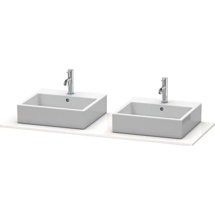 Duravit XSquare Konsole 063G, 1400 x 550 mm, 2 Ausschnitte, Farbe: Leinen – Bild 1