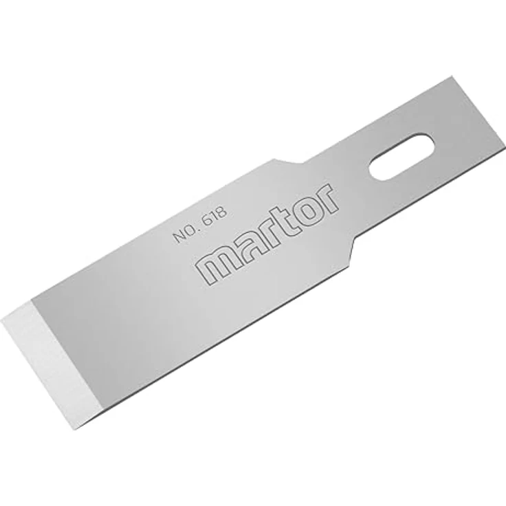 MARTOR 10 x Meisselklinge Nr. 618, Ersatzklingen für GRAFIX 502 Skalpell, 46 mm scharf, im Magazin, Stahl – Bild 2