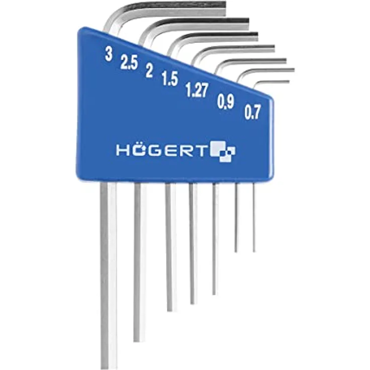 Hogert Technik Winkel Schraubendreher Werkzeug Satz 0.7, 0.9, 1.27, 1.5, 2.0, 2.5, 3.0 HT1W800