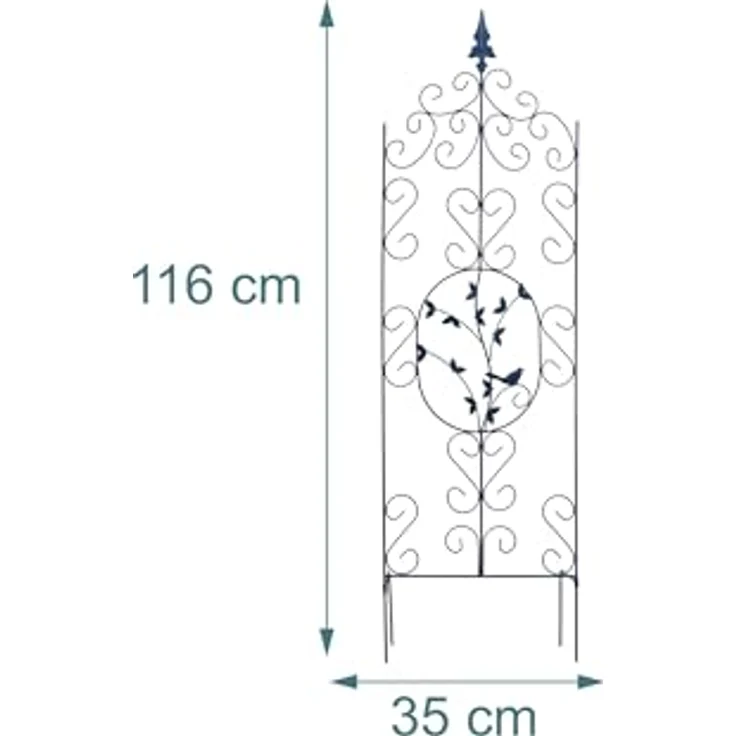 Relaxdays Rankhilfe, 2er Set, freistehendes Metall-Rankgitter für Kletterpflanzen, schwarz, HxB: 116x35 cm, witterungsbeständig – Bild 4