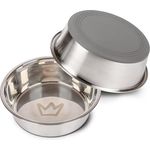 Rudelkönig Hundenapf Edelstahl 2er Pack, rutschfester und spülmaschinenfester Fressnapf mit 900ml Fassungsvermögen für kleine und mittelgroße Hunde