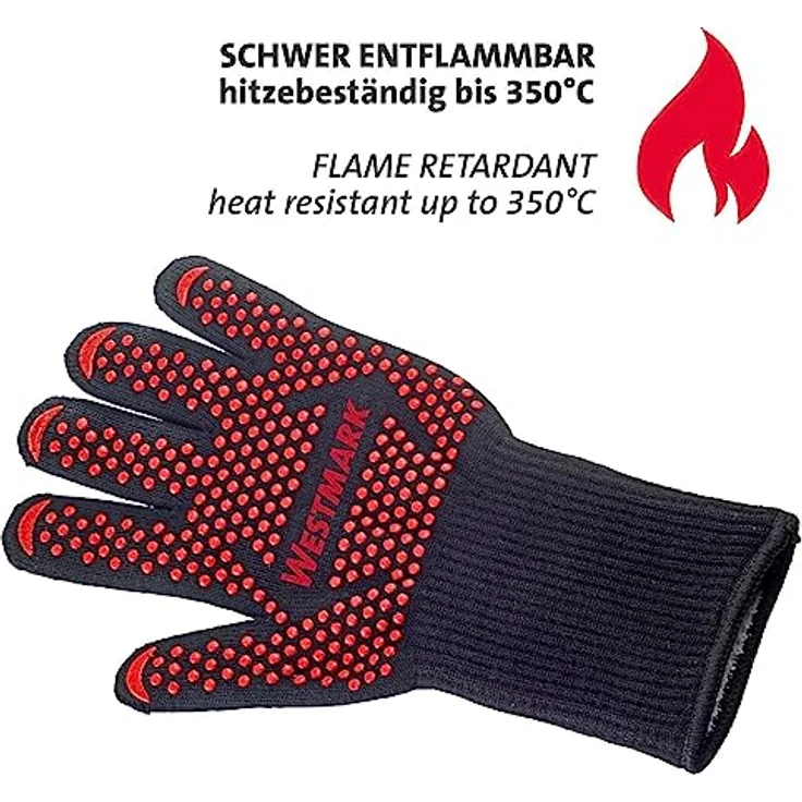 Westmark Grillhandschuhe – Feuerfeste Grillhandschuhe sicheres Arbeiten am Grill, Backofen oder Kamin – 325 x 190 x 30 mm, 2 Stück – Bild 5