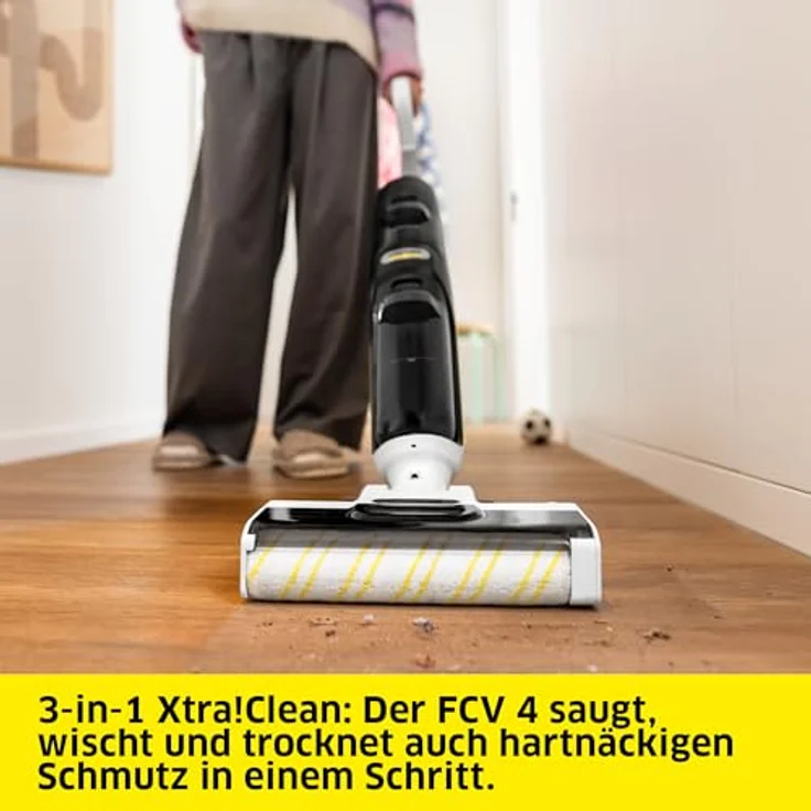 Kärcher FCV 4, kabelloser Saugwischer mit 4 Reinigungsmodi, 45 min Akkulaufzeit, für Hartböden und Kurzflorteppiche, Dynamischer Schmutzsensor, Selbstreinigungssystem – Bild 2