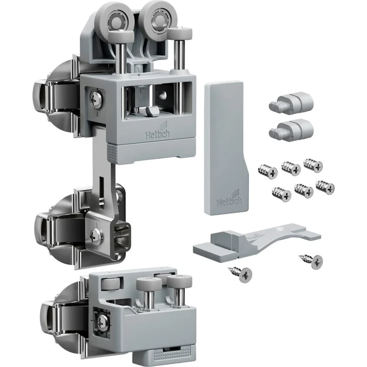 Hettich WLL PC Falttürbeschläge-Set, schwer, mit Schließautomatik, links, grau