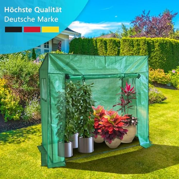NYVI Foliengewächshaus NYVIGreen 150x100x50 cm - Winterfestes Gewächshaus für Pflanzen und Gemüse - Lichtdurchlässig, atmungsaktiv, stabil - Grün – Bild 5