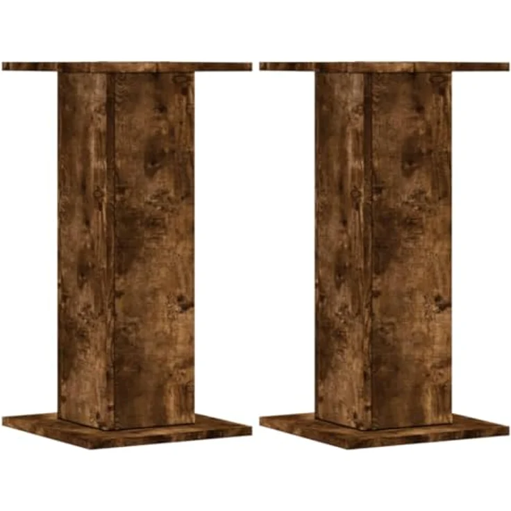vidaXL Blumenständer 2 Stk Räuchereiche 30x30x60 cm Holzwerkstoff, Max. Belastbarkeit 60 kg – Bild 1