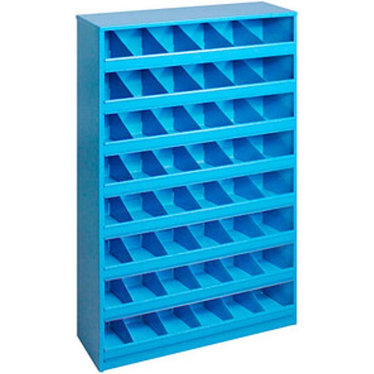 ADB Kleinteileregal 53619, lichtblau, 48 Schüttenfächer, 50 x 12,5 x 85 cm