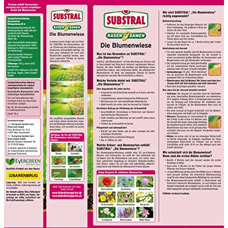 Evergreen Garden Care Deutschland GmbH SUBSTRAL&reg, Die Blumenwiese Rasen-&amp,Blumensamen 800 g – Bild 3