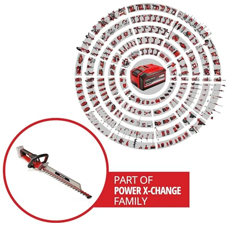 Einhell Akku Heckenschere Einhell Power-X-Change GP-CH 18/61 Li BL-Solo, bürstenloser Motor, Anti-Blockier-System, 61 cm Schnittlänge, 26 mm Zahnabstand, 2 Geschwindigkeitsstufen, ohne Akku und Ladegerät – Bild 3