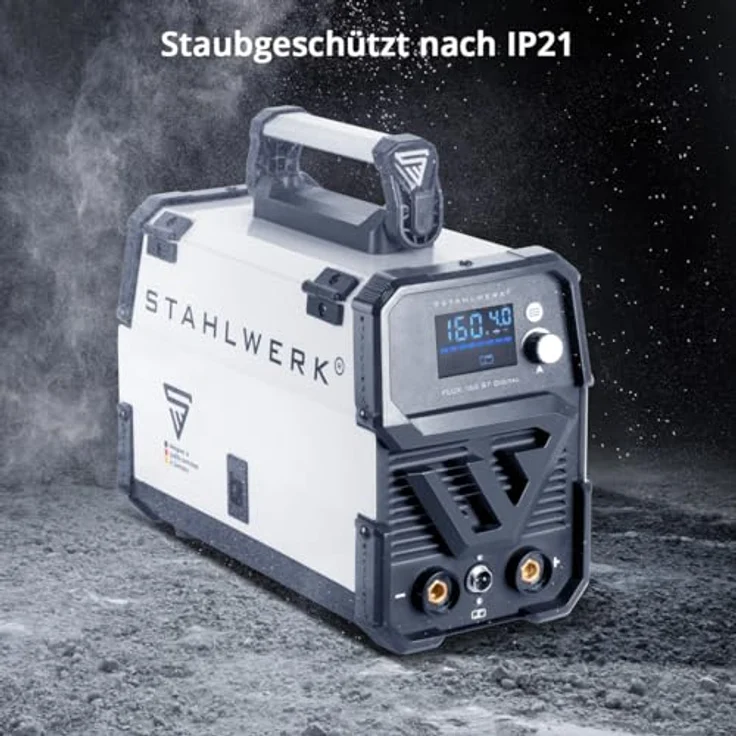 STAHLWERK Fülldrahtschweißgerät FLUX 160 ST Digital mit 160 A, 40 - 160 A, Packung, synergischem Drahtvorschub, Lift TIG und MMA Funktion, in blau - Preisvergleich – Bild 5