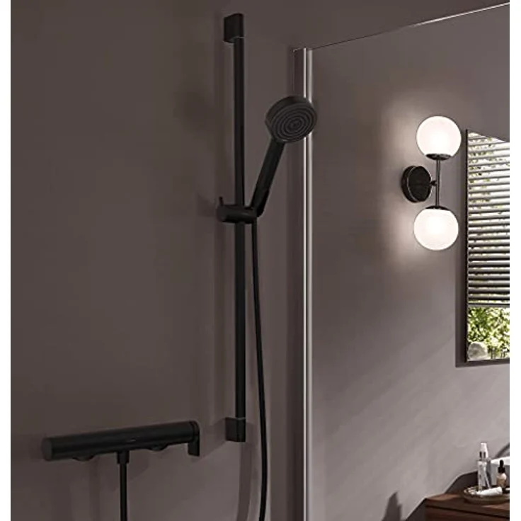 hansgrohe Wannenarmatur Vivenis, Aufputz Badarmatur, Mattschwarz, bis zu 12,5 l/min Durchflussmenge, leiser Betrieb mit Schalldämpfer – Bild 2