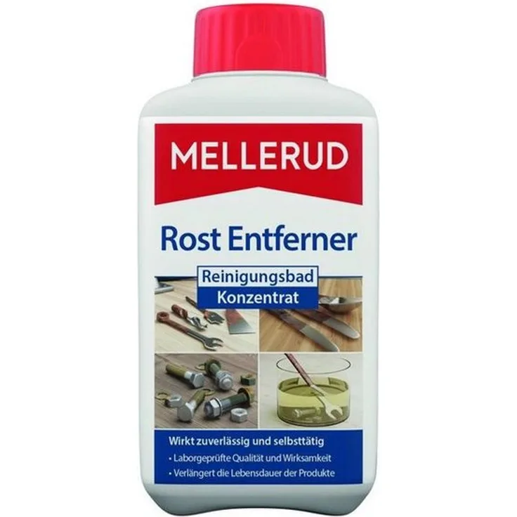 Mellerud Rost Entferner Reinigungsbad 0,5 L Universalreiniger, selbsttätige Rostumwandlung, konzentrierte Rezeptur, rostfrei nach max. 24 Stunden