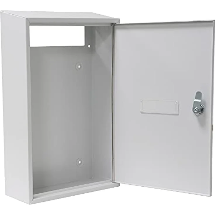 Amig - Innentür-Briefkasten | Briefkasten für Wände, Mauern oder Türen | Ideal zum Auffangen von Postgut das von außen eingeworfen wird | Aus Stahl | Farbe Weiß | Maße: 40 x 25 x 10 cm | Schlitz: 5 x 20 cm. – Bild 4