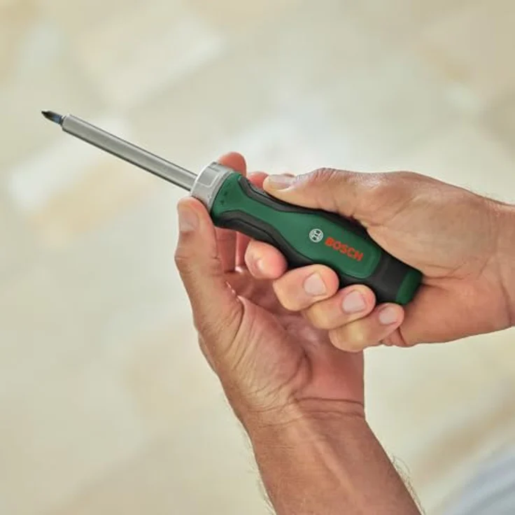 Bosch Bit-Ratschenschraubendreher (Ratschenschraubendreher mit hohem Drehmoment für effizientes Schrauben; max. Drehmoment 36 Nm; Getriebe mit 36 Zähnen; magnetischer Bithalter; Softgrip) – Bild 2