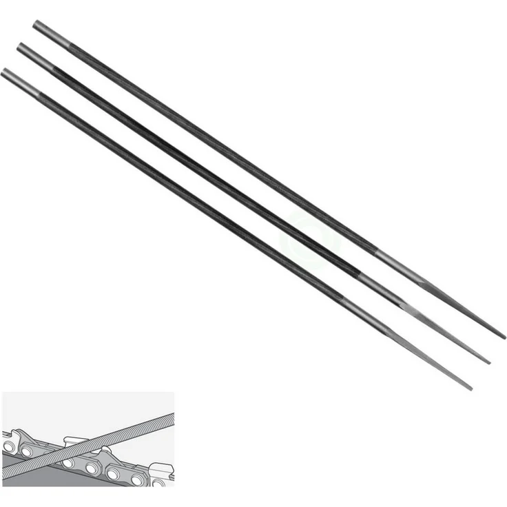 TRIZERATOP Feile Rundfeile Ø 4,5mm für Sägekette 3/8" und 0.325" (3St), Lagerstahl, 250 mm Länge, 3 St.