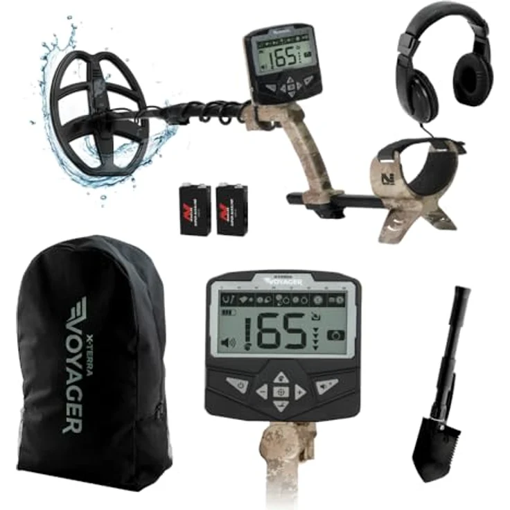 Minelab X-Terra Voyager Tactical Metal Detector, Komplettpaket mit wasserdichter Spule und präzisier Pinpoint-Funktion, Camouflaged Edition – Bild 1