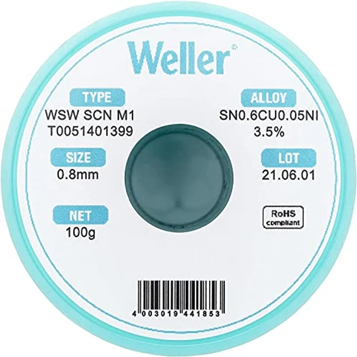 Weller WSW SCN M1 LÖTDRAHT 0,8MM 100g Lötzinn 100g – Bild 3