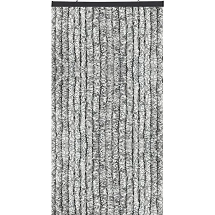 Bestlivings Flauschvorhang in Sondergröße - Türvorhang Breite: 140cm - Länge: 250cm, Hellgrau Meliert