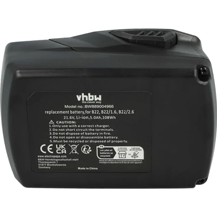 vhbw 2X Akku kompatibel mit Hilti ST 1800-A22, Li-Ion Akku 5000 mAh, 21,6 V, leistungsstark und langlebig – Bild 3