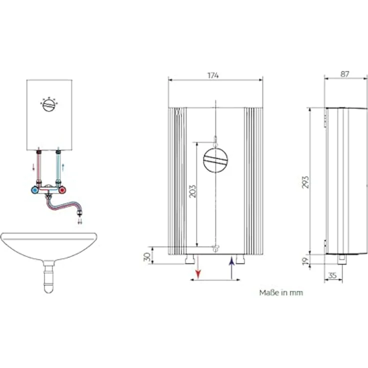AEG DDLE Kompakt OT, elektronischer Kompakt-Durchlauferhitzer 11/13 kW für die Küche, VDE geprüft, solargeeignet, Übertischmontage, Made in Germany – Bild 4