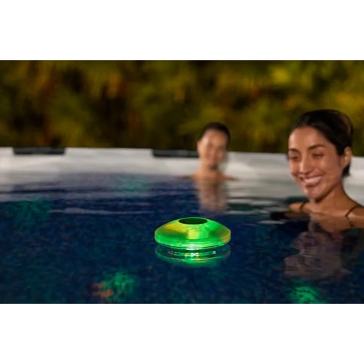 Bestway Batteriebetriebene Schwimmende Pool-Lampe, Ø 14 cm, Integrierte LED mit Farbwechsler und 7 Leuchtprogrammen, Wasserdicht IP67 – Bild 2