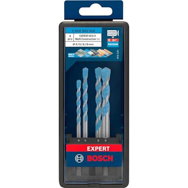 Bosch EXPERT HEX-9 Multi Construction Bohrer-Set, 4-8 mm, Schlagbohrer und Schrauber, 4-tlg. – Bild 2