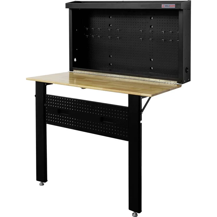 Holzmann Maschinen WB120FOLD, klappbare Werkbank mit Lochwand zur Wandmontage, platzsparend