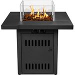 Meateor Ambiente Feuertisch Cube, Quadratischer Gasfeuertisch mit Spezialglasumrandung, inkl. Lavasteine, Schwarz - Preisvergleich