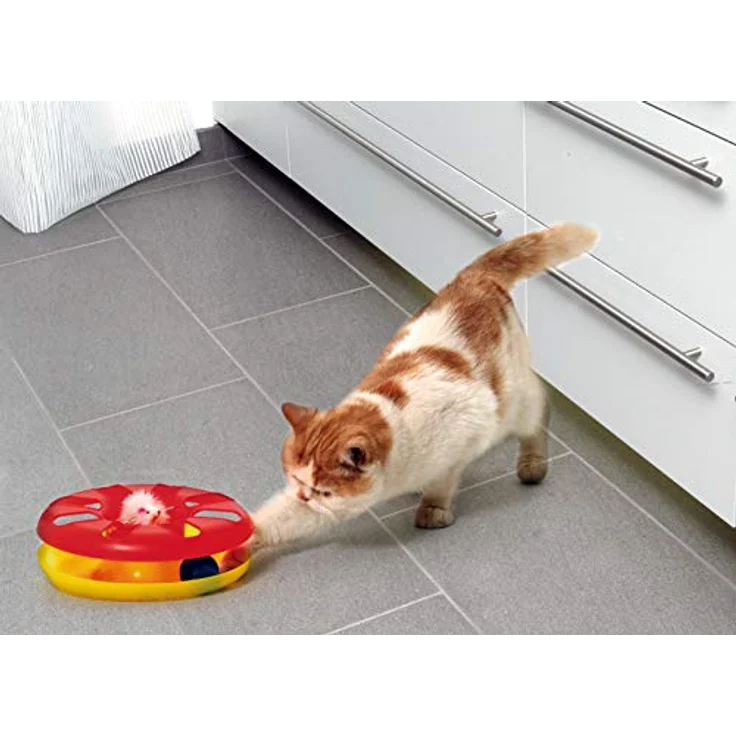 Karlie Kitty Round About, Tierspielzeug ø: 24 cm mit Plüsch-Spielmaus und Ball, farblich sortiert – Bild 2