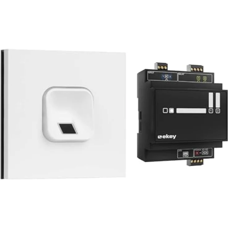 EKEY 204704 sLine Fingerprintset (Fingerprint Weiß, Siedle Vario Sprechanlagenmodul Weiß, Controller), Biometrische Zutrittslösung für Türsprechanlage Siedle, 0,4 W, 12-24 V, Weißer Fingerprint – Bild 2