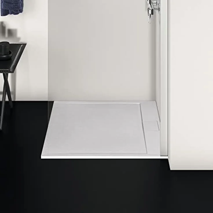 Ideal Standard Ultra Flat S i.life Duschwanne, quadratisch, 100 x 100 cm, Kunstharz, rutschfest, mattes Finish, weiß, versteckter Abfluss – Bild 4