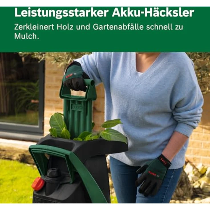 Bosch Home and Garden UniversalShredder Akku, Akku-Häcksler mit gehärteten Stahlmessern und OptiCut-Drehzahlsteuerung – Bild 4