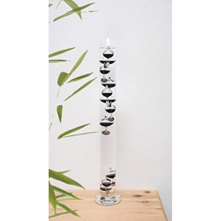 Esschert Design Galileo-Thermometer, Temperaturmesser, Glasthermometer mit Kugeln, Größe L, ca. 7,6 cm x 7,6 cm x 56 cm – Bild 2