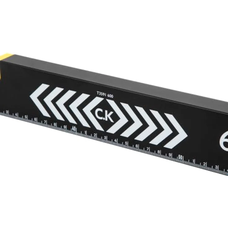 C.K Tools Aluminium-Wasserwaage 60 cm, 0,5 mm/m genau, 2 Libellen, gummierte Endkappen – Bild 2