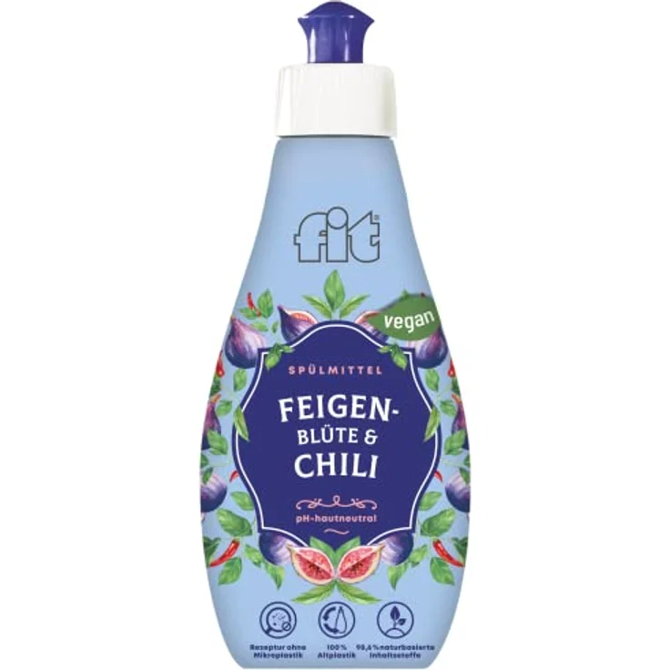 FIT fit Spülmittel Feigen-Blüte & Chili, 400ml hochwirksames Geschirrspülmittel mit sparsamem Verbrauch und hautverträglicher Formel – Bild 1