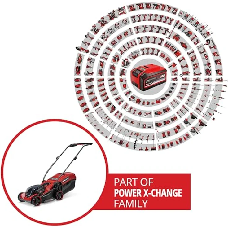 Einhell Akku-Rasenmäher GE-CM 18/32 C Li BL-Solo, geeignet für Flächen bis 270 m², bürstenloser Motor, 27-Liter-Grasfangkorb, zentrale Schnitthöhenverstellung – Bild 2
