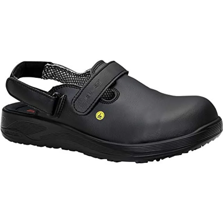 ELTEN Clog MICHEL black ESD SB, Herren, Textil, Stahlkappe, leicht, klassisch, Schwarz, Größe: 48