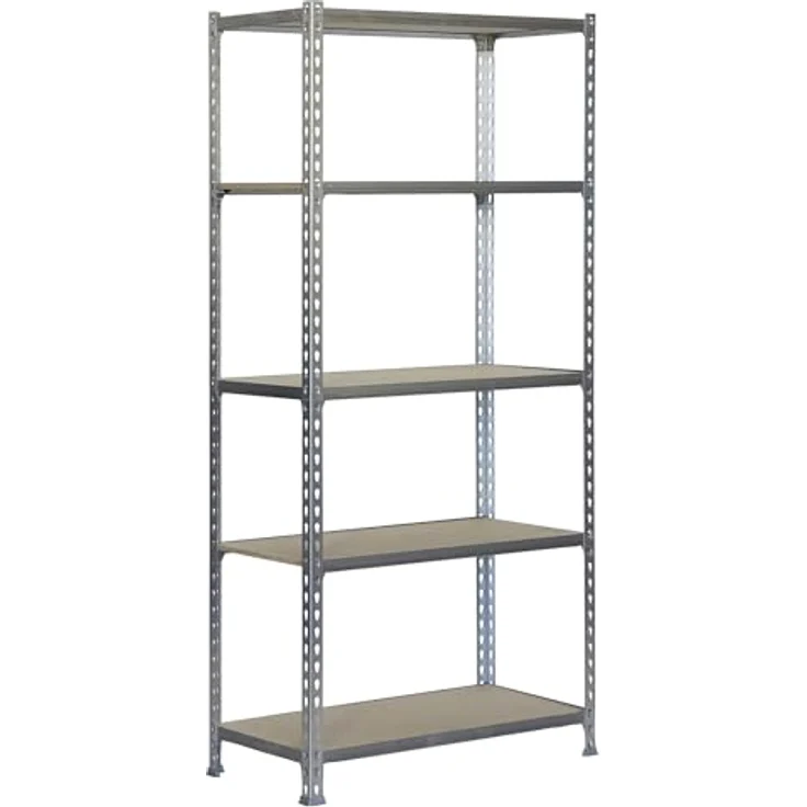 Simonrack Simonclick Metallregal Maderclick, 180 x 90 x 50 cm, 5 Böden, Traglast 150 kg pro Boden, silber, steckbar – Bild 1