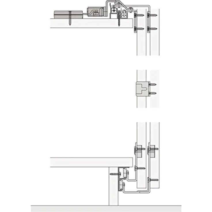 HAWA Combino 20 H FS Schiebetürbeschlag (Außenfront), 1200x2200mm für Holztüren bis 20kg, 2-türig Stahl/Kunststoff anthrazit, untenlaufend