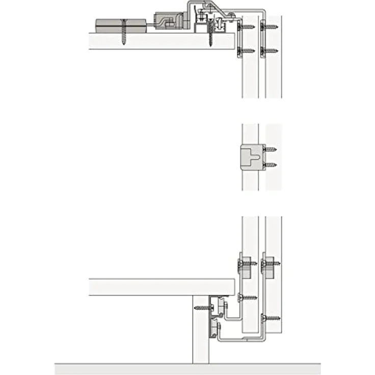 HAWA Combino 20 H FS Schiebetürbeschlag (Außenfront), 1200x2200mm für Holztüren bis 20kg, 2-türig Stahl/Kunststoff anthrazit, untenlaufend – Bild 1